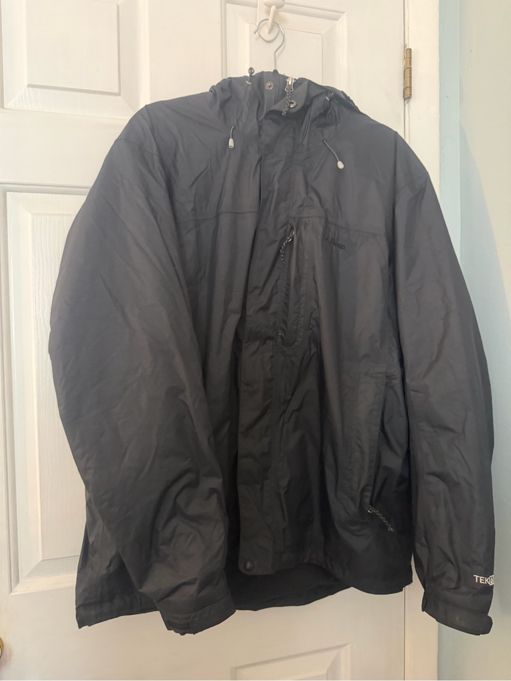 L.L.Bean Men’s XL TEK Insulated Hooded Jacket Black Outdoor Winter